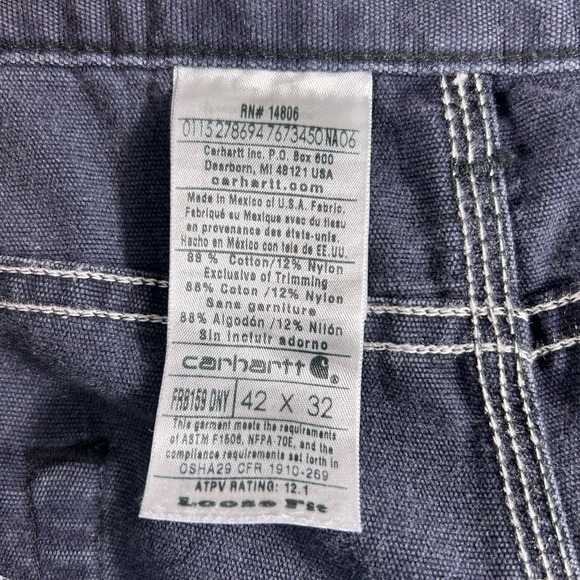 Carhartt FR Pants Men's Size 42 X 31 Blue Loose Fit Cat 2 Workwear NFPA 2112 - Picture 9 of 11
